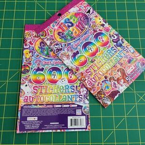 2 New Lisa Frank 600 Stickers 5 Sheets Art Crafting Summer Fun Animals Colorful